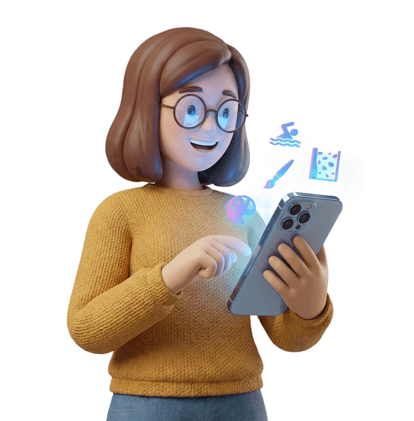 Mom using smartphone app